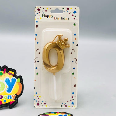 Number 0 Crown Designed Birthday Candle